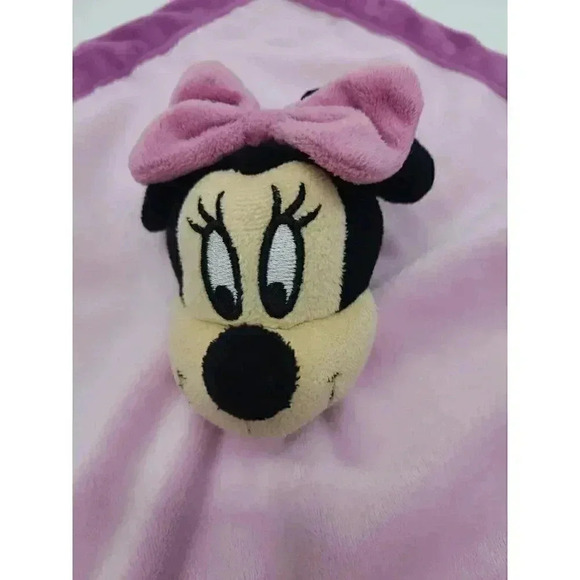 Disney Minnie Mouse Lovey Cuddle Snuggle Blanket with Plush Head 12"x12" - Picture 3 of 8
